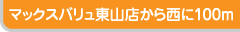 マックスバリュ東山店から西に100m